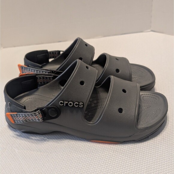 Crocs Classic All Terrain Men\'s 13 Open Toe Sandal Hook Loop 207711 Gray Orange main image 12